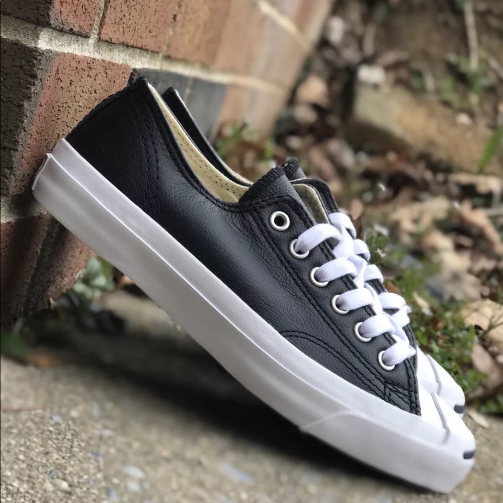 Converse Jack Purcell Low Womens Casual Leather Shoe Black 1S962 NEW Sz 4.5